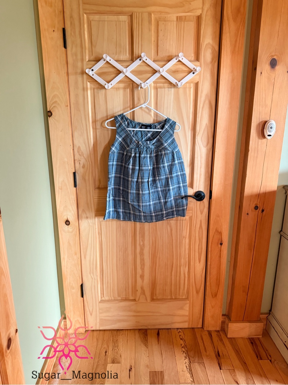 a.n.a Blue Plaid Sleeveless Tank Top